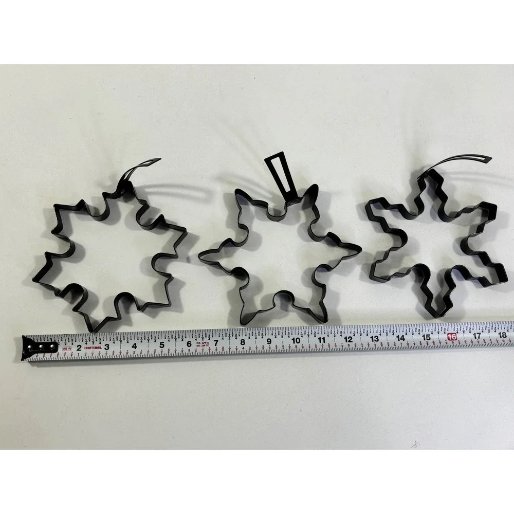 Williams Sonoma Snowflake Pancake Molds Set of 3 Black Non-Stick Winter Holiday
